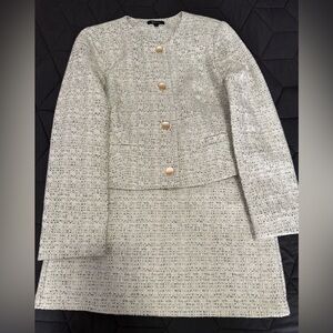 Reitmans Cream Tweed Blazer with Gold Buttons